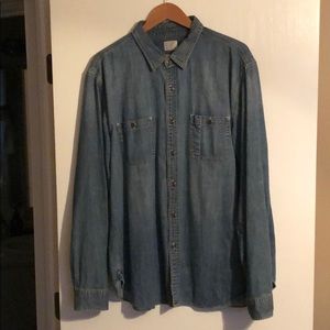 J Crew lightweight denim work shirt.